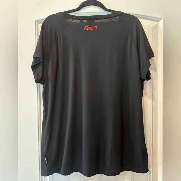 COPY - INDIAN MOTORCYCLE BRAND WOMEN’S V-NECK EMBELLISHED SHORT SLEEVE TEE.  SI… - Picture 3 of 6